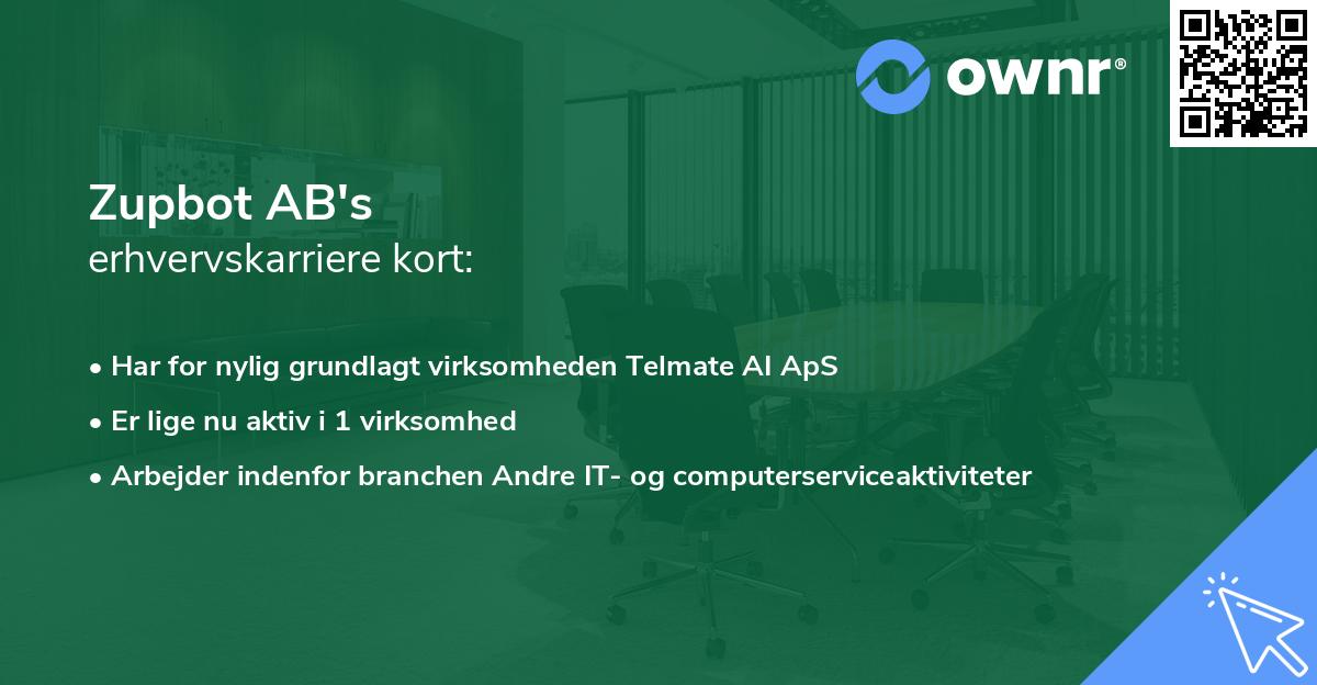Zupbot AB's erhvervskarriere kort