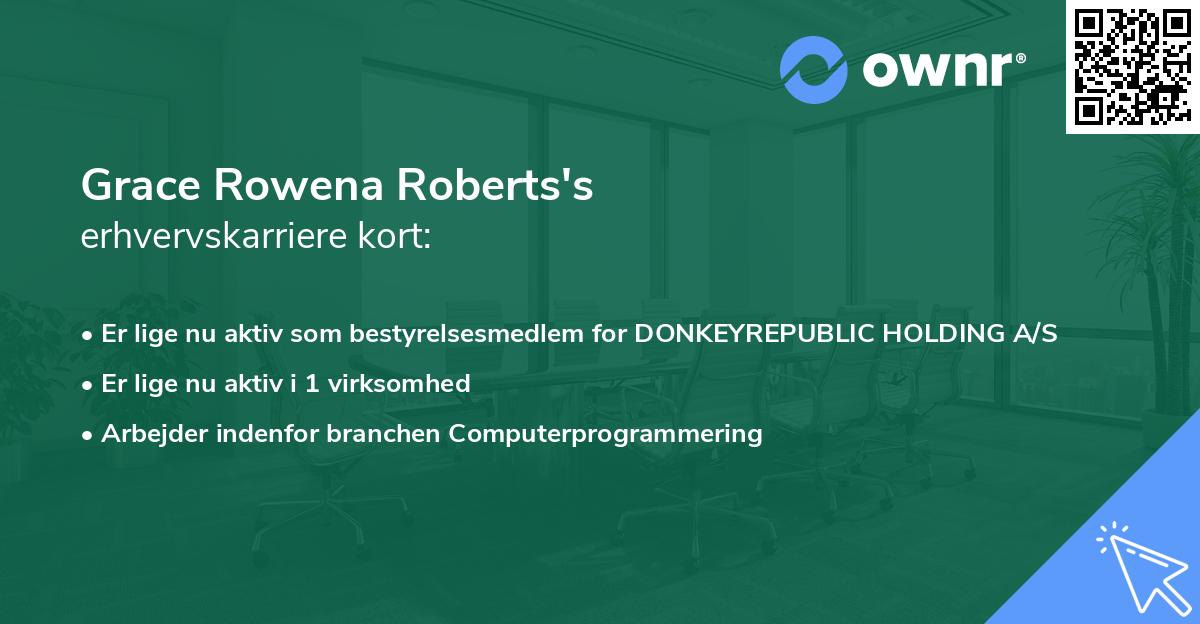 Grace Rowena Roberts's erhvervskarriere kort