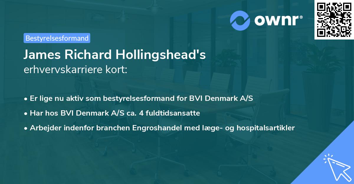 James Richard Hollingshead's erhvervskarriere kort
