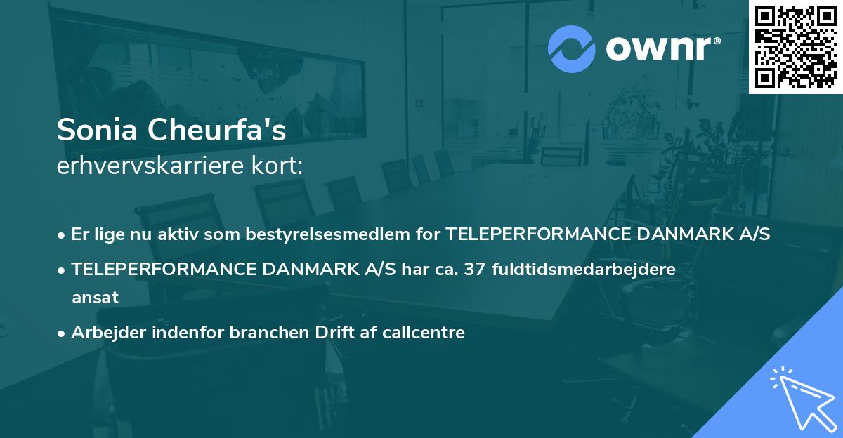Sonia Cheurfa's erhvervskarriere kort