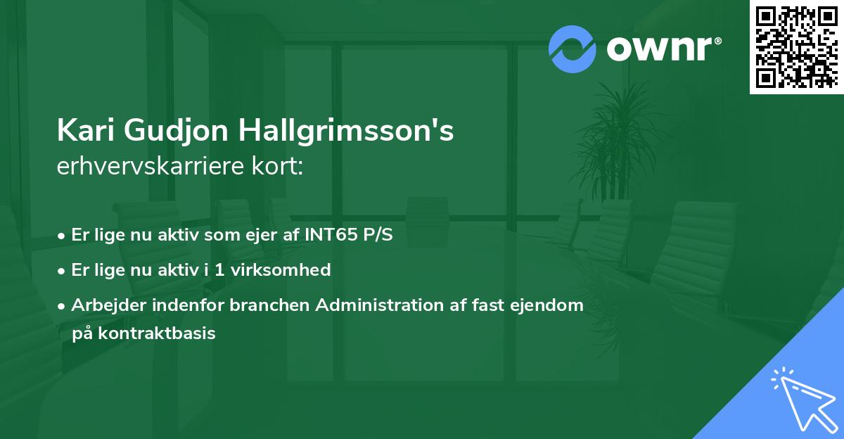 Kari Gudjon Hallgrimsson's erhvervskarriere kort
