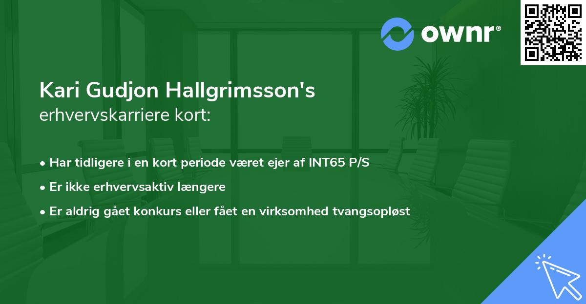 Kari Gudjon Hallgrimsson's erhvervskarriere kort