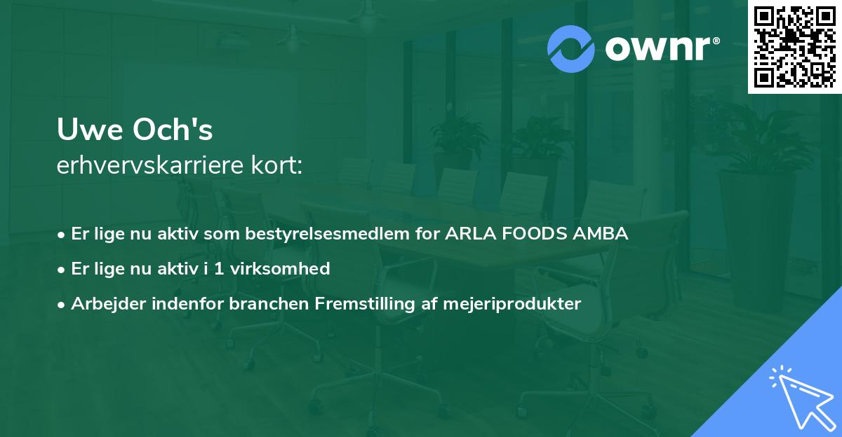 Uwe Och's erhvervskarriere kort