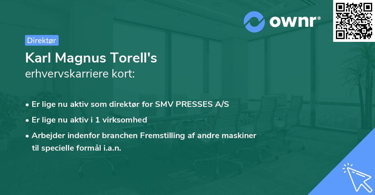 Karl Magnus Torell's erhvervskarriere kort