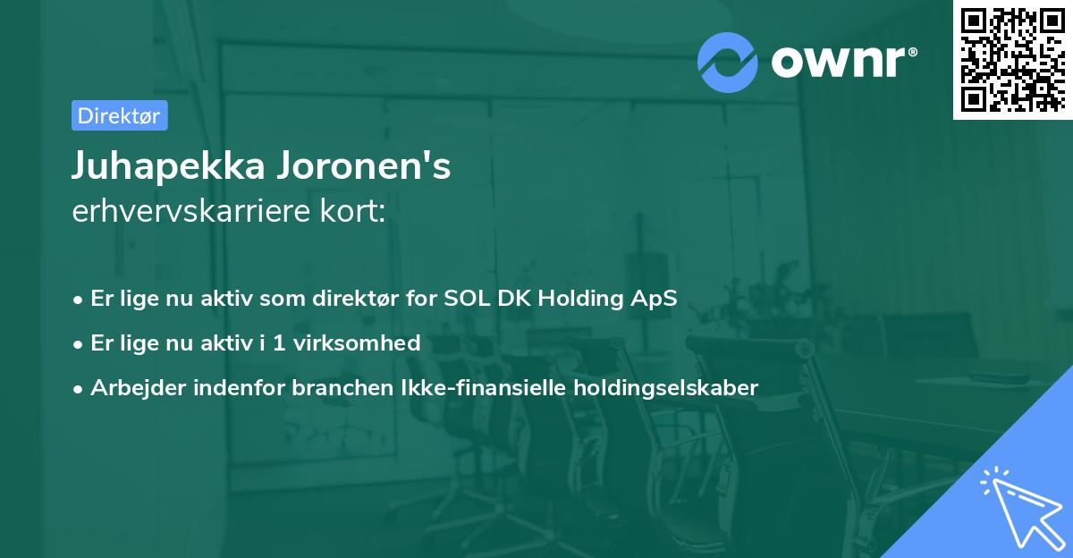 Juhapekka Joronen's erhvervskarriere kort
