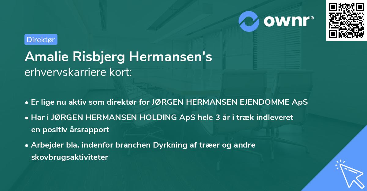 Amalie Risbjerg Hermansen's erhvervskarriere kort