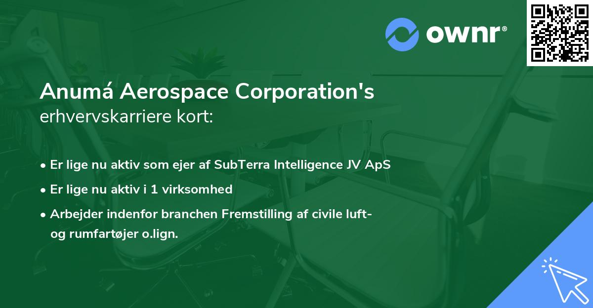 Anumá Aerospace Corporation's erhvervskarriere kort