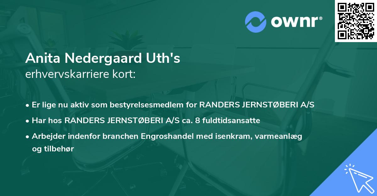 Anita Nedergaard Uth's erhvervskarriere kort