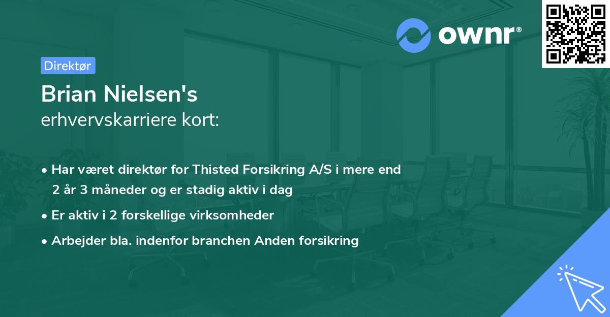 Brian Nielsen's erhvervskarriere kort