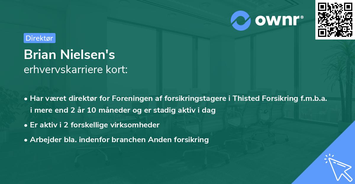 Brian Nielsen's erhvervskarriere kort
