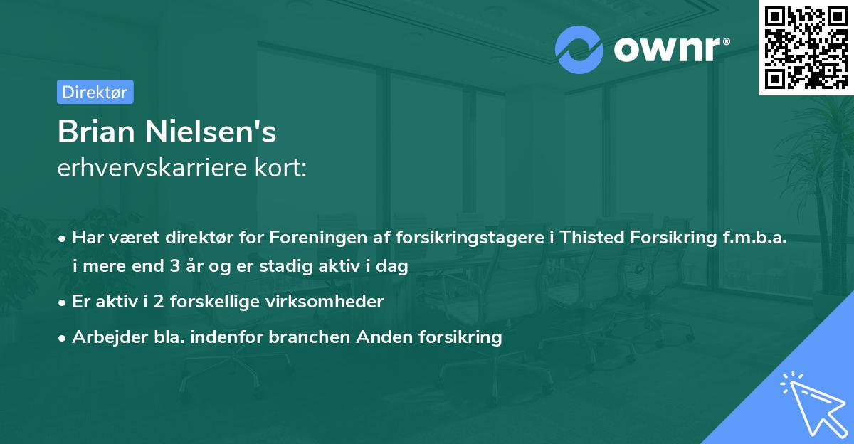 Brian Nielsen's erhvervskarriere kort