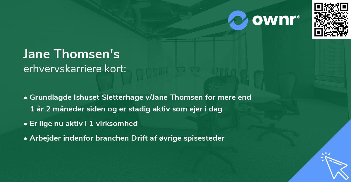 Jane Thomsen's erhvervskarriere kort