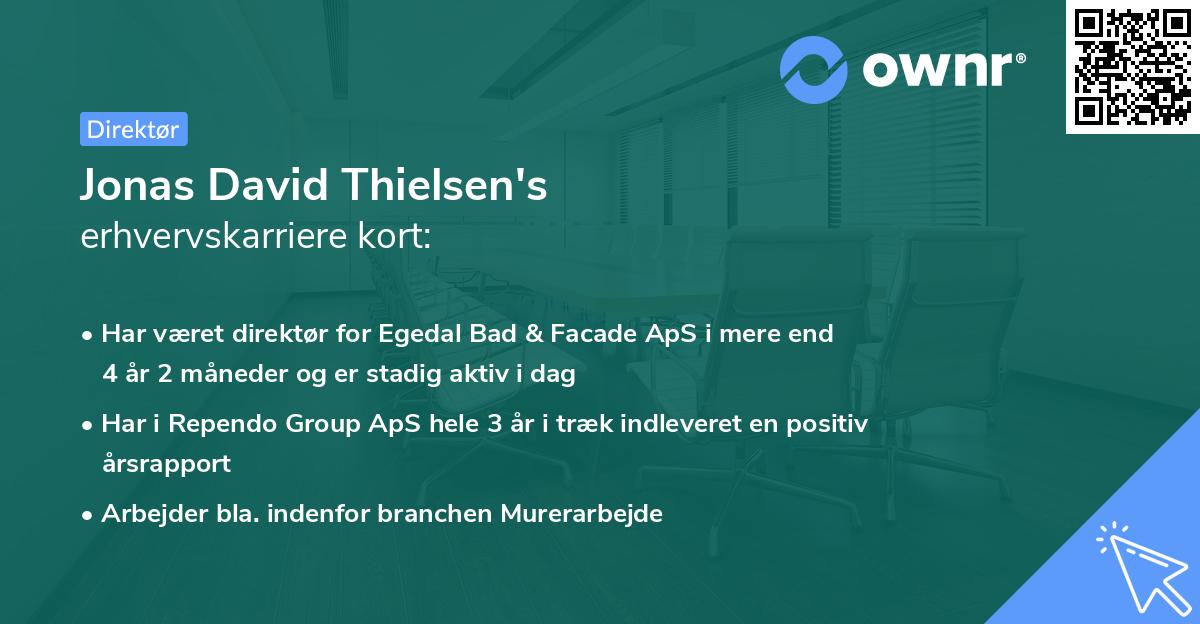 Jonas David Thielsen's erhvervskarriere kort