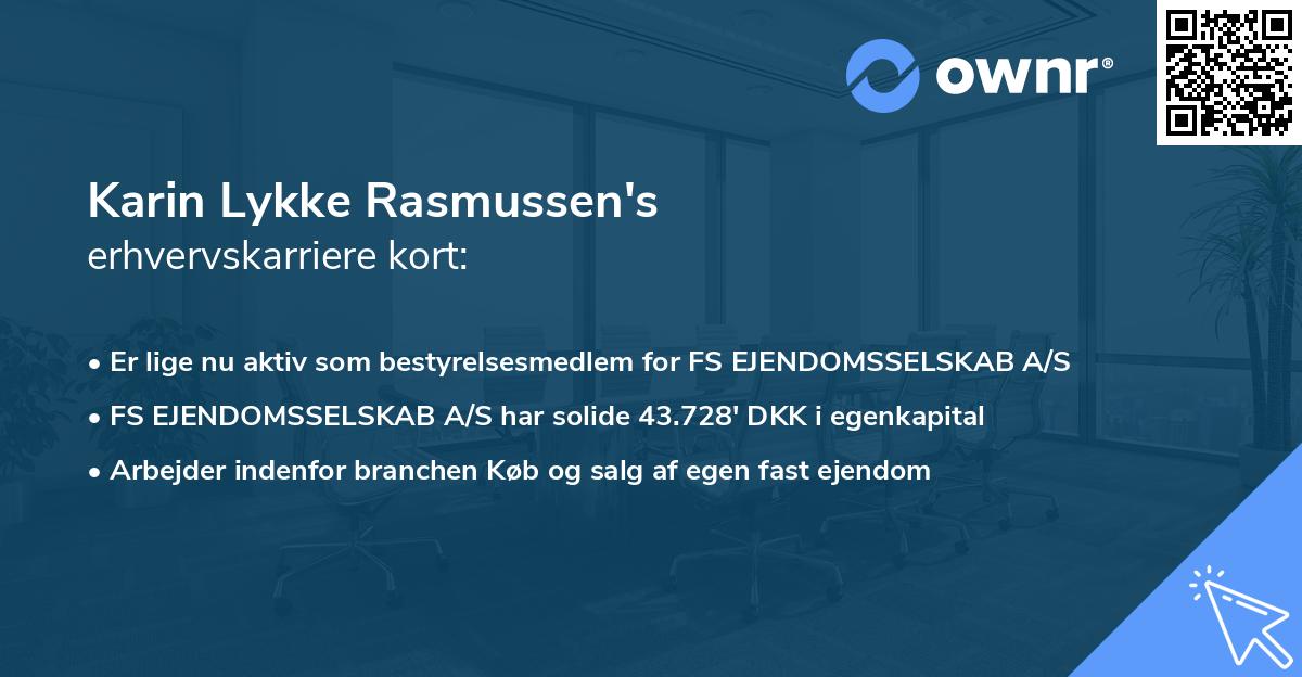 Karin Lykke Rasmussen's erhvervskarriere kort