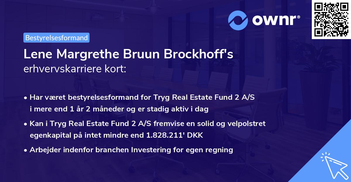 Lene Margrethe Bruun Brockhoff's erhvervskarriere kort