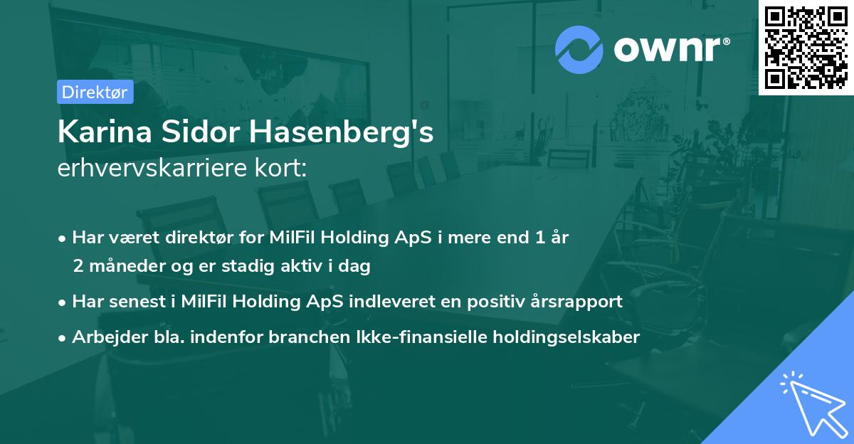Karina Sidor Hasenberg's erhvervskarriere kort