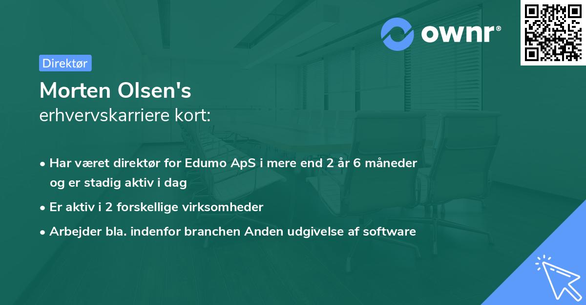 Morten Olsen's erhvervskarriere kort
