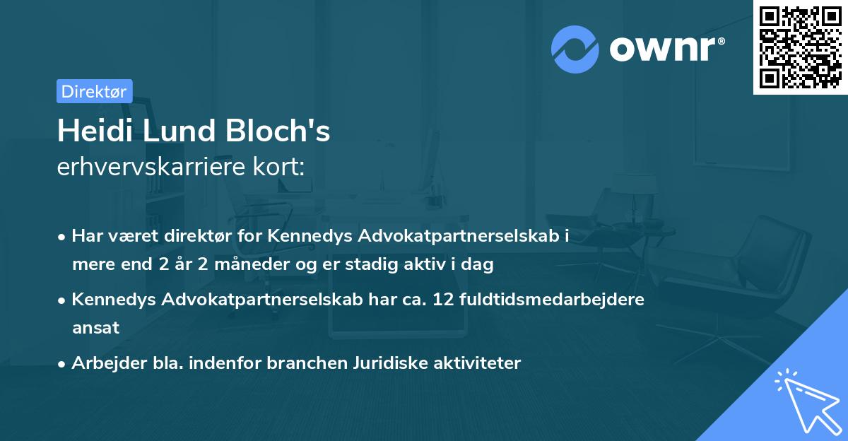 Heidi Lund Bloch's erhvervskarriere kort