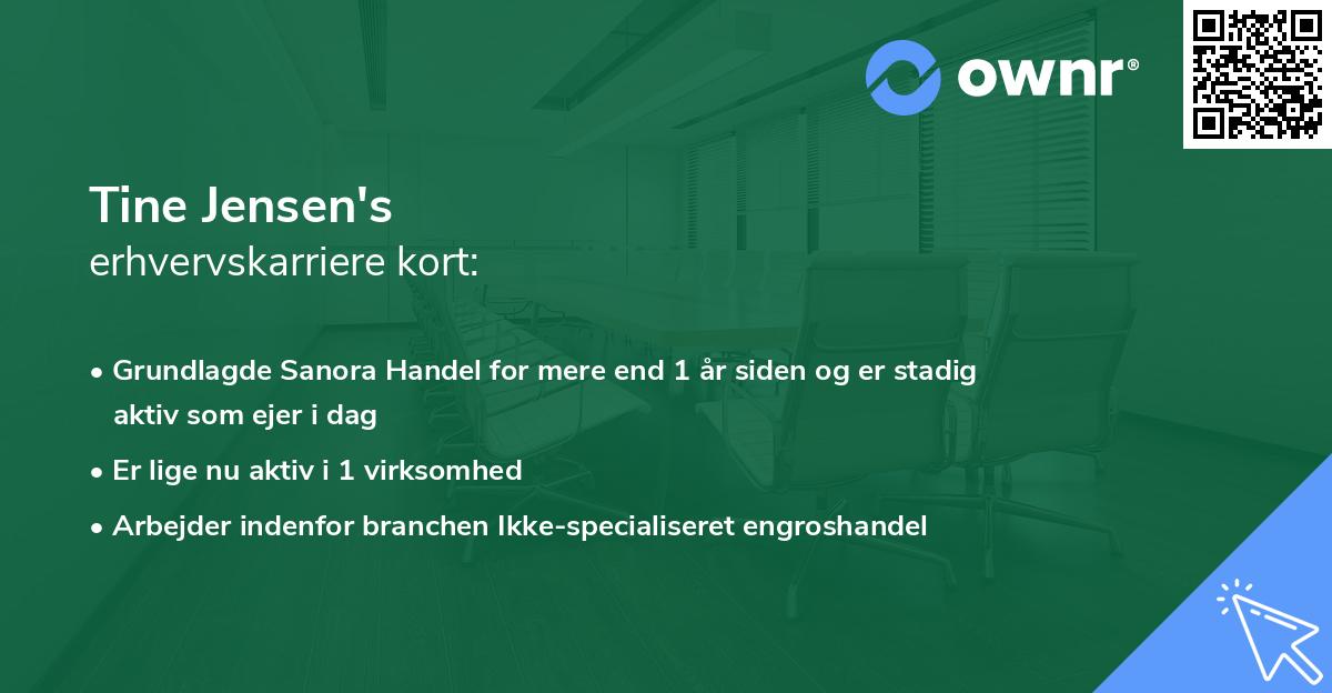 Tine Jensen's erhvervskarriere kort
