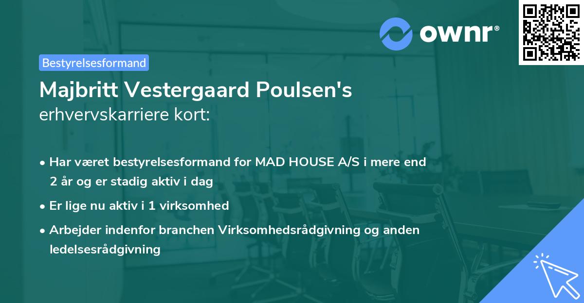 Majbritt Vestergaard Poulsen's erhvervskarriere kort