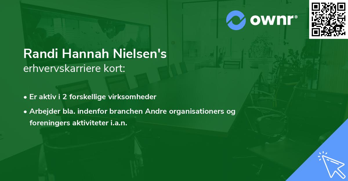 Randi Hannah Nielsen's erhvervskarriere kort