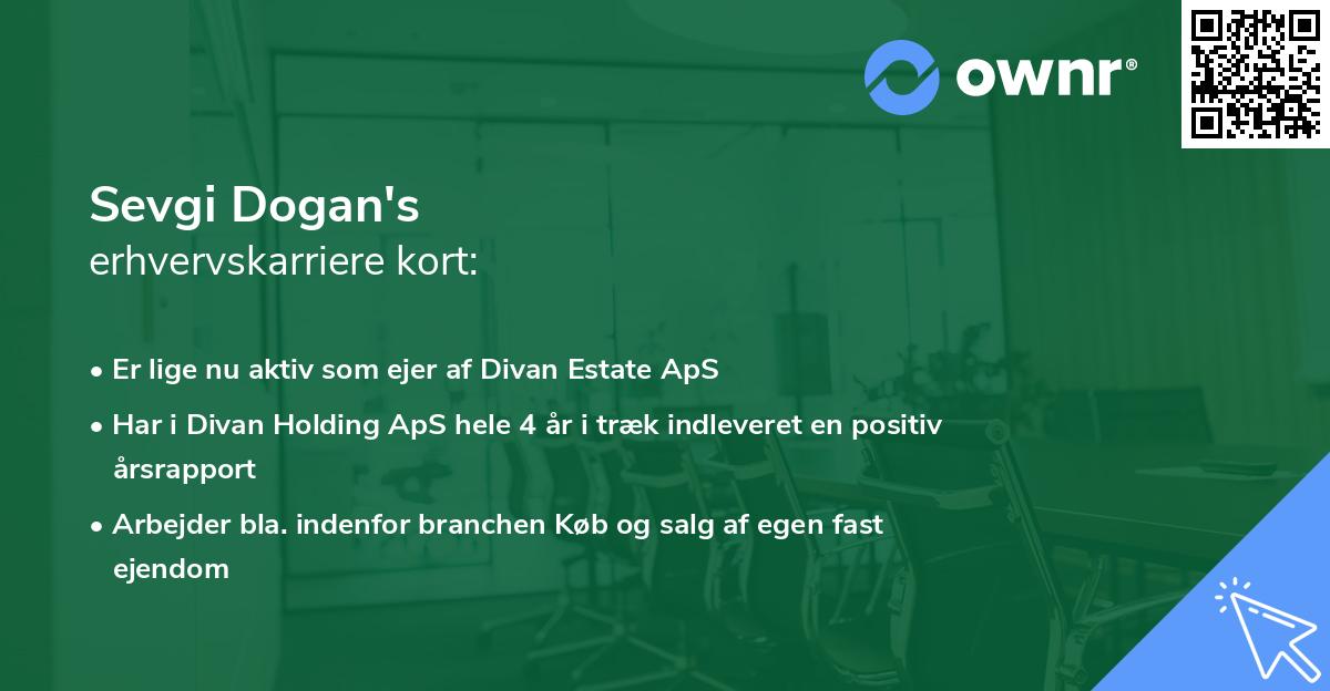 Sevgi Dogan's erhvervskarriere kort
