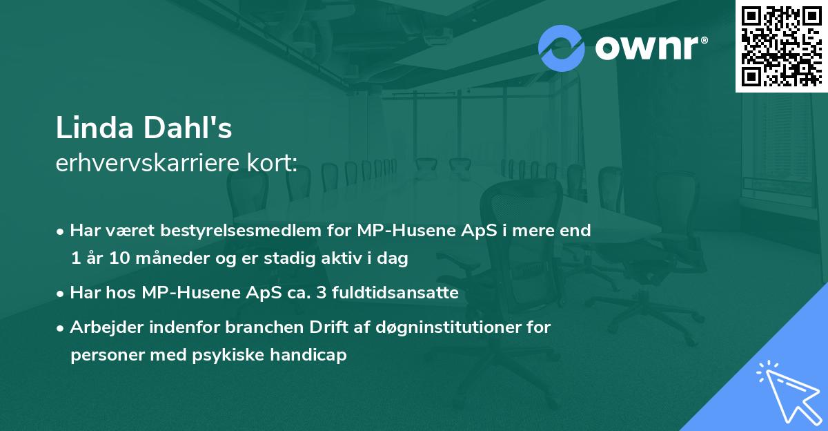 Linda Dahl's erhvervskarriere kort