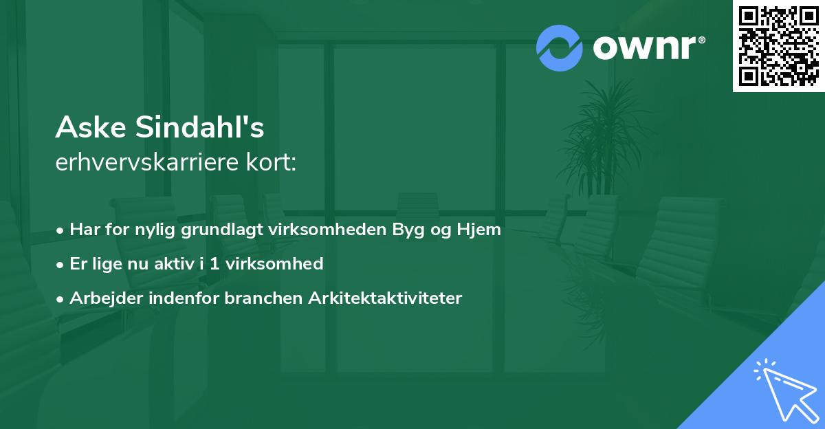 Aske Sindahl's erhvervskarriere kort
