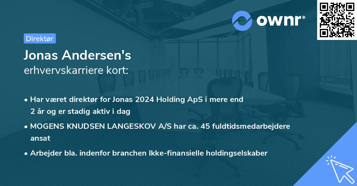 Jonas Andersen's erhvervskarriere kort