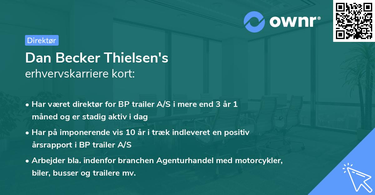 Dan Becker Thielsen's erhvervskarriere kort
