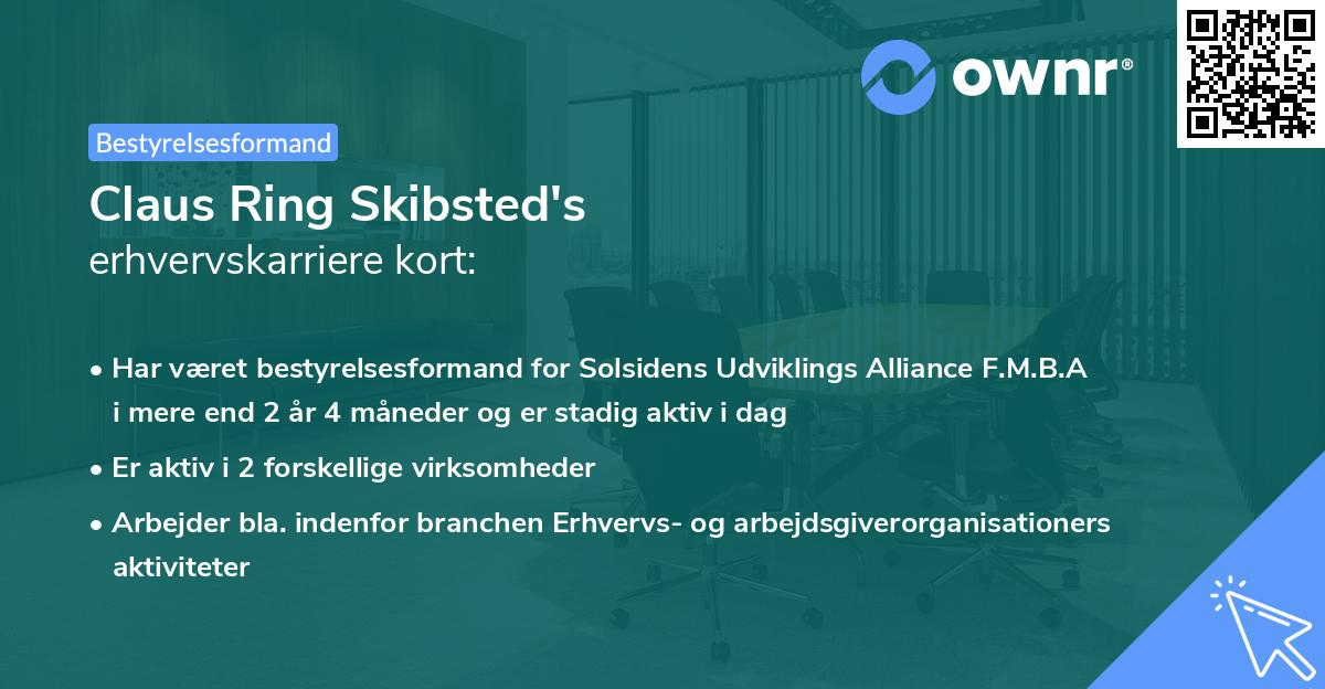 Claus Ring Skibsted's erhvervskarriere kort
