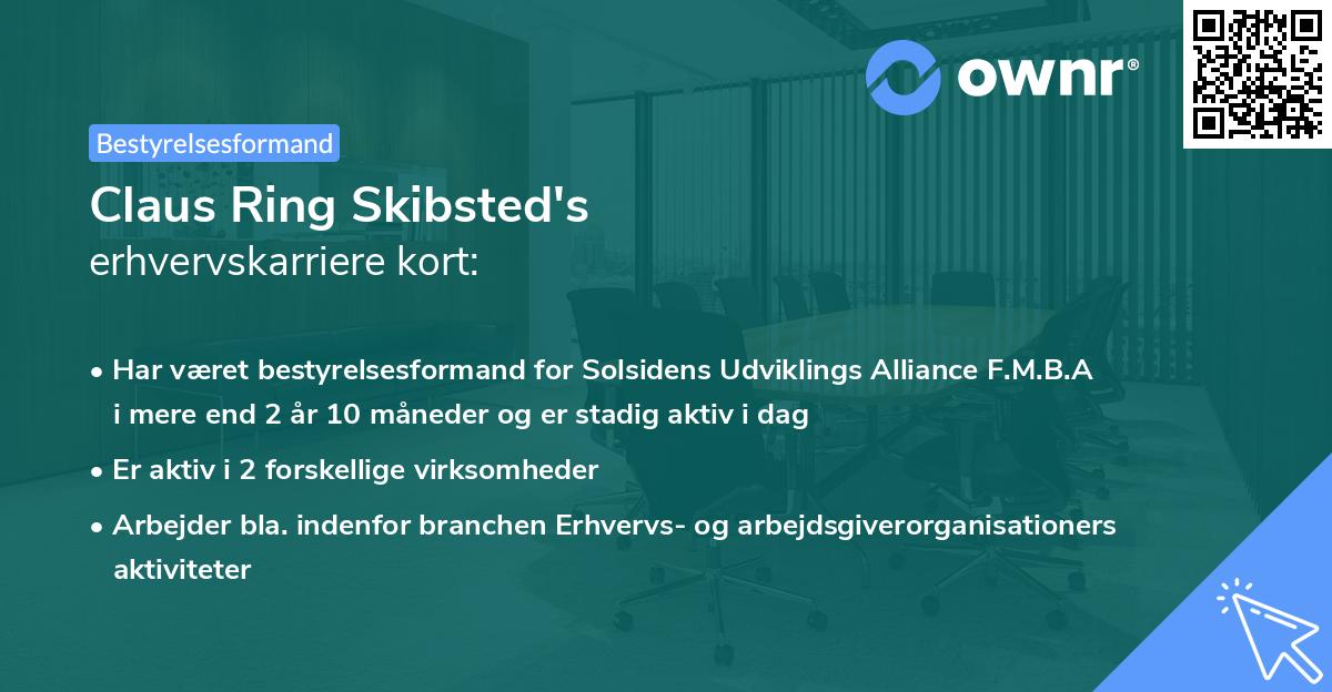 Claus Ring Skibsted's erhvervskarriere kort