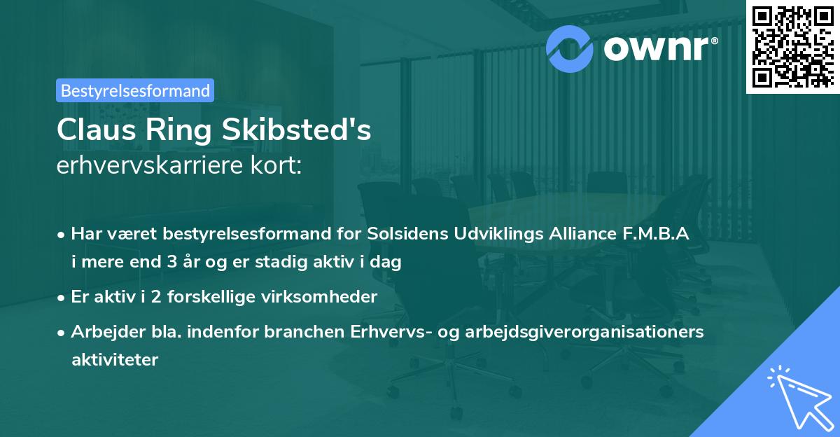 Claus Ring Skibsted's erhvervskarriere kort