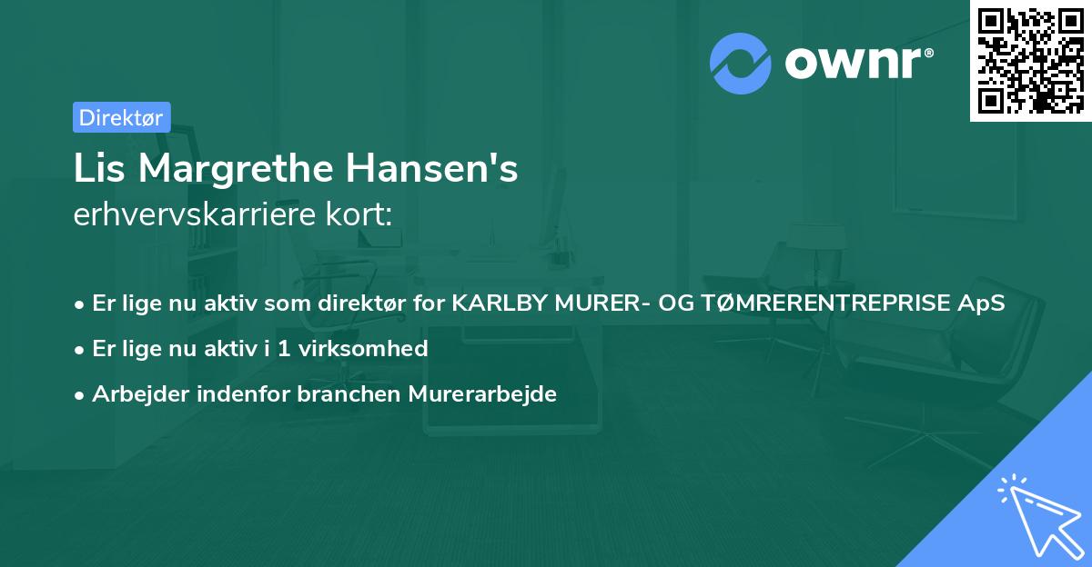 Lis Margrethe Hansen's erhvervskarriere kort
