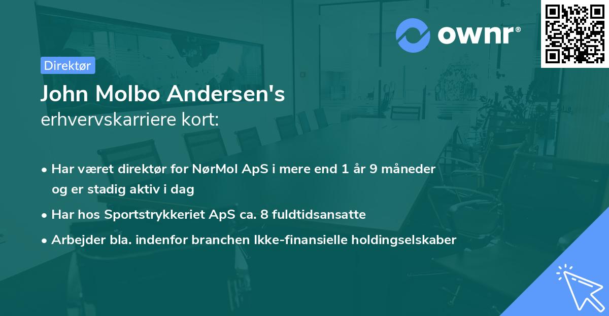 John Molbo Andersen's erhvervskarriere kort