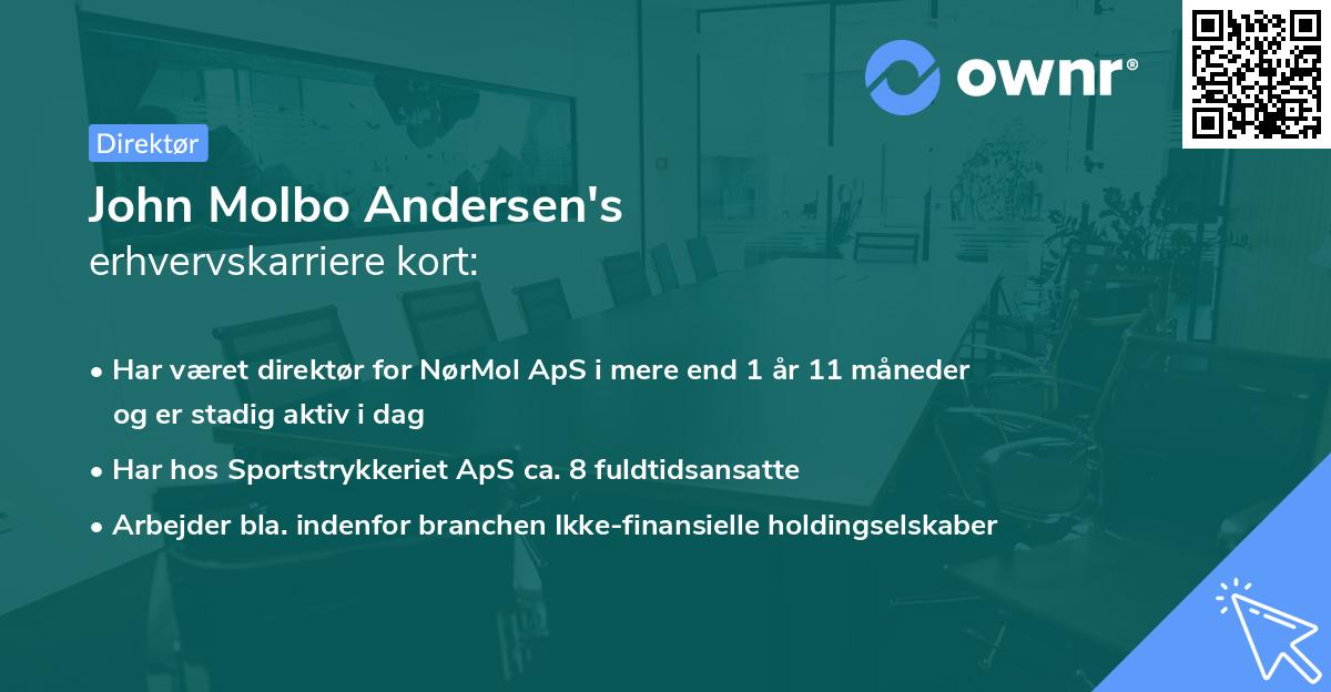 John Molbo Andersen's erhvervskarriere kort