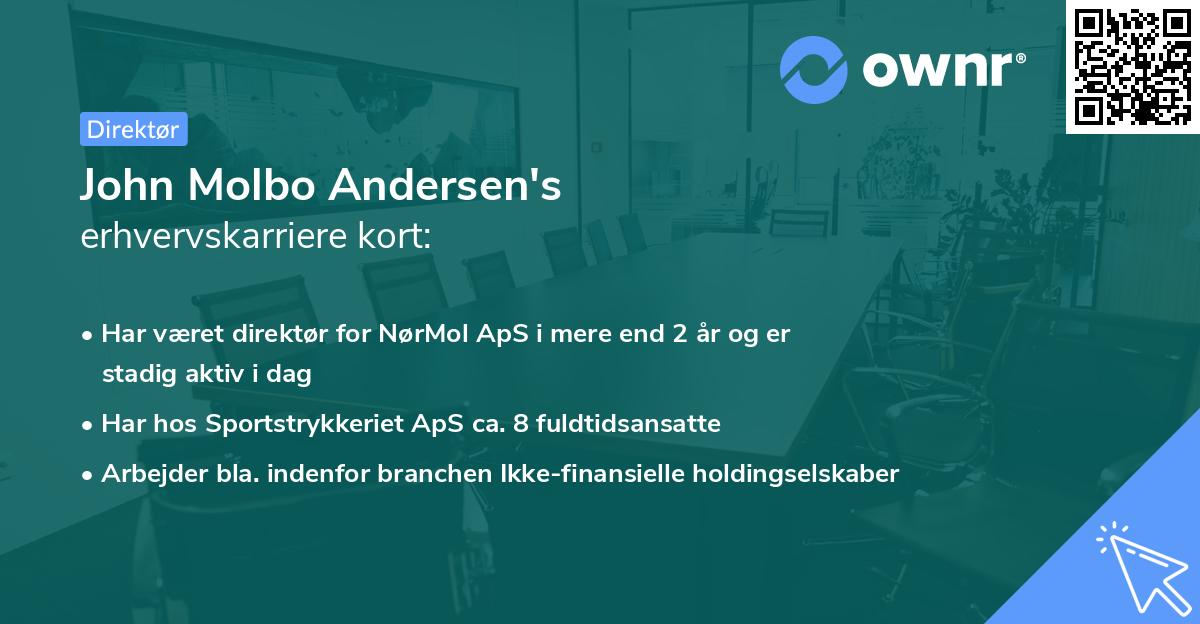 John Molbo Andersen's erhvervskarriere kort