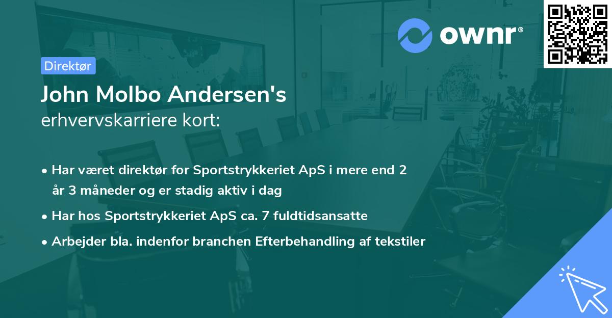 John Molbo Andersen's erhvervskarriere kort