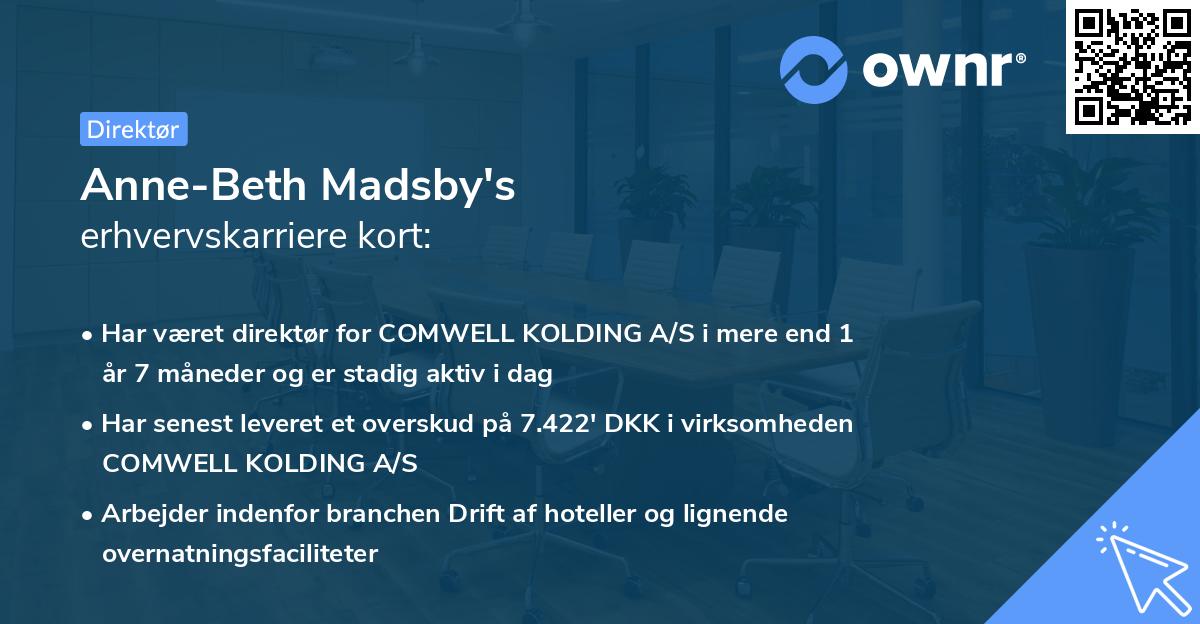 Anne-Beth Madsby's erhvervskarriere kort
