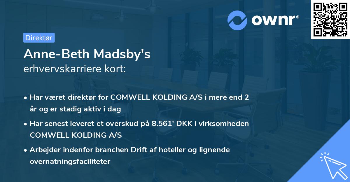 Anne-Beth Madsby's erhvervskarriere kort