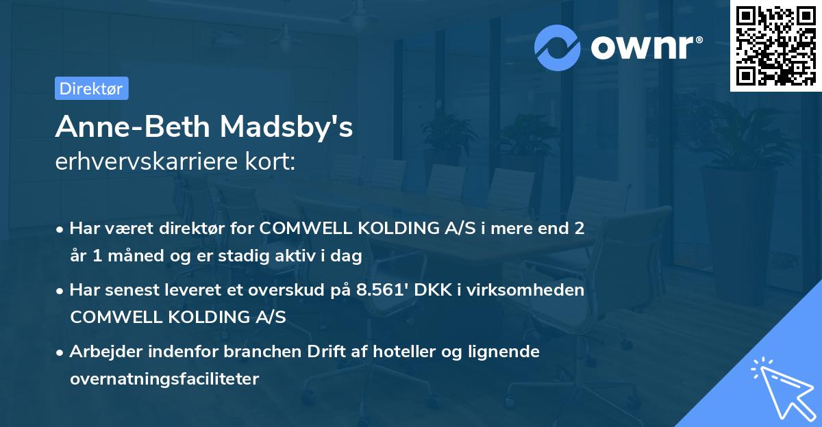 Anne-Beth Madsby's erhvervskarriere kort