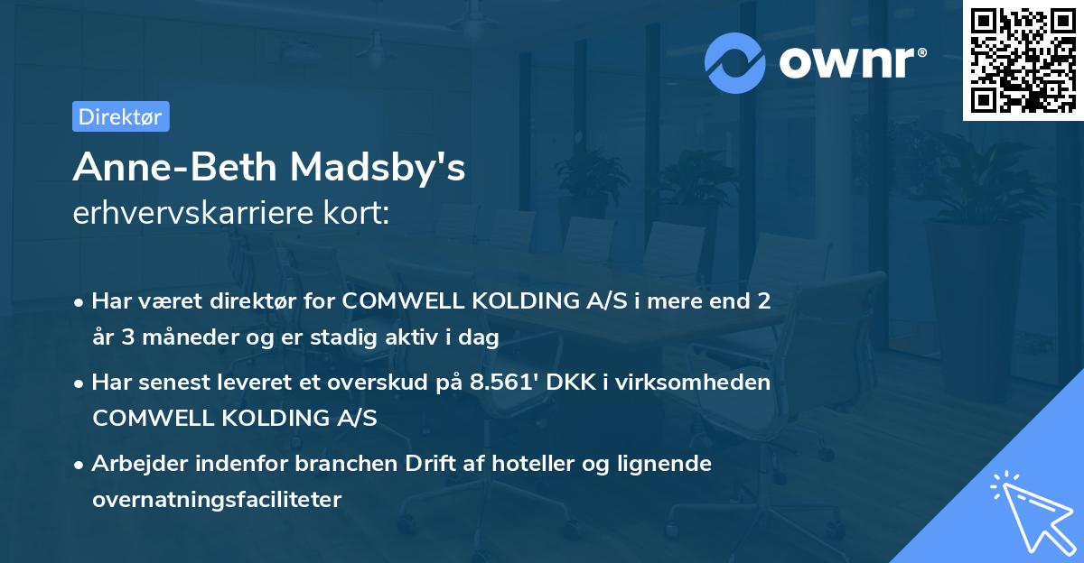 Anne-Beth Madsby's erhvervskarriere kort