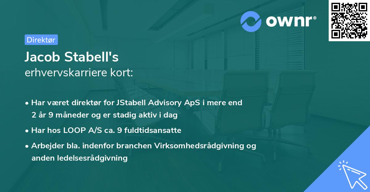 Jacob Stabell's erhvervskarriere kort