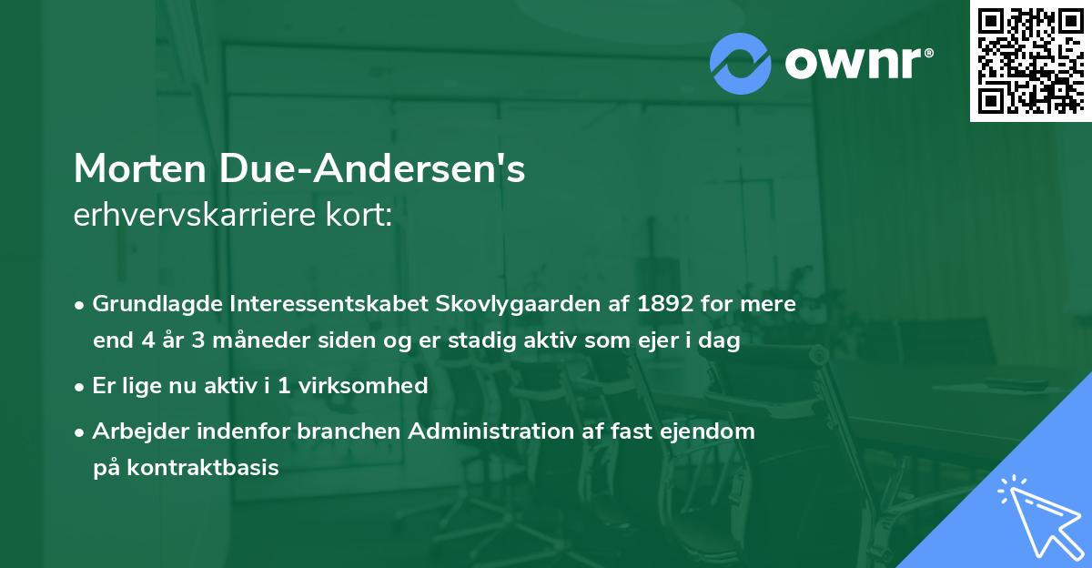 Morten Due-Andersen's erhvervskarriere kort