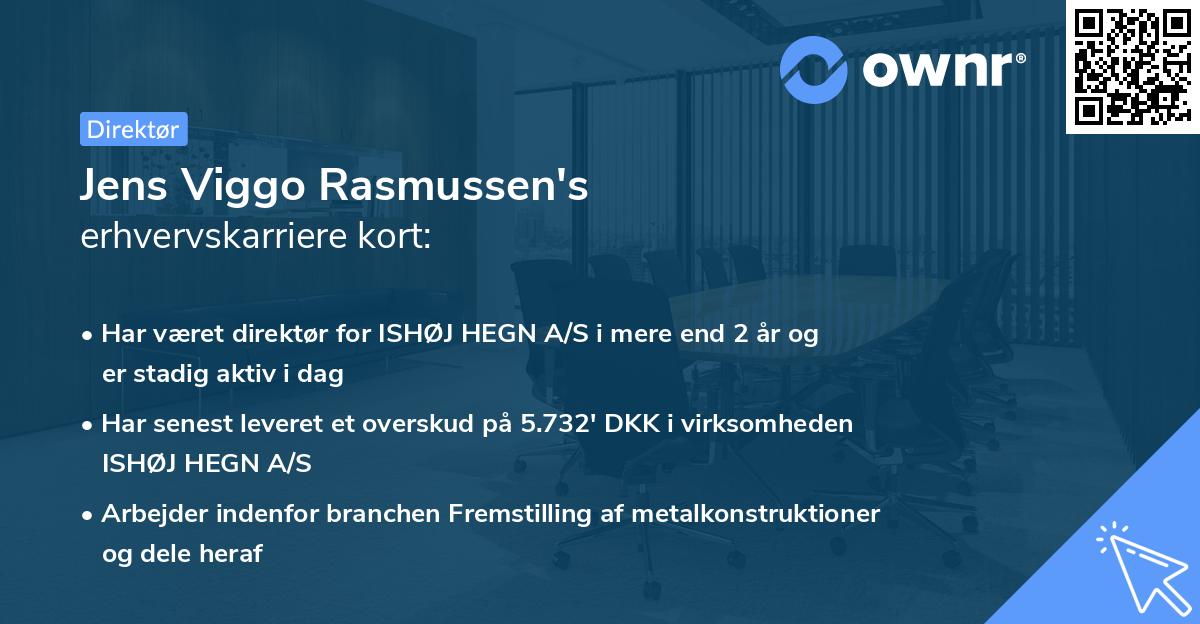 Jens Viggo Rasmussen's erhvervskarriere kort