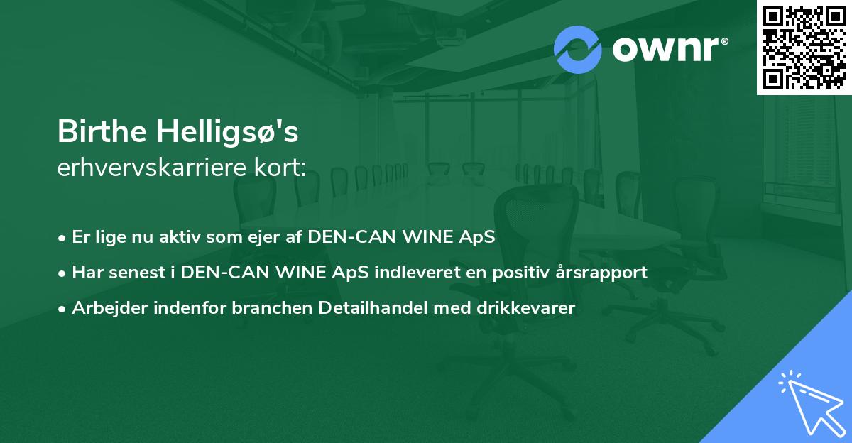 Birthe Helligsø's erhvervskarriere kort