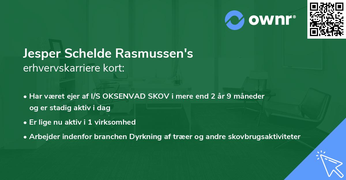Jesper Schelde Rasmussen's erhvervskarriere kort
