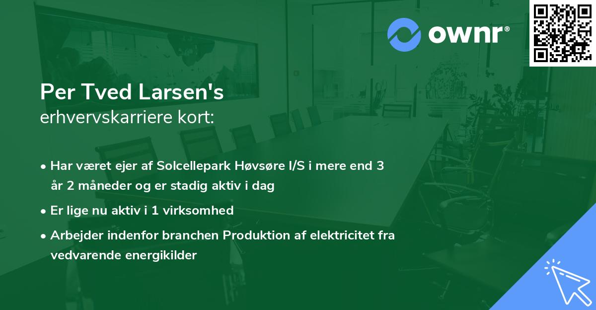 Per Tved Larsen's erhvervskarriere kort