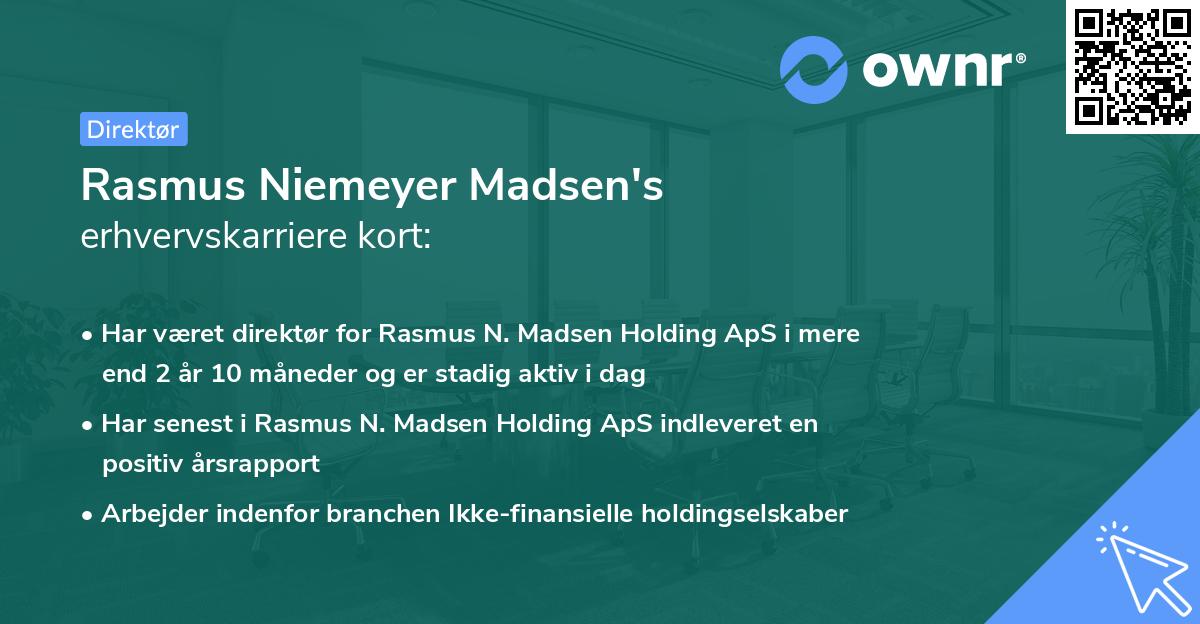 Rasmus Niemeyer Madsen's erhvervskarriere kort