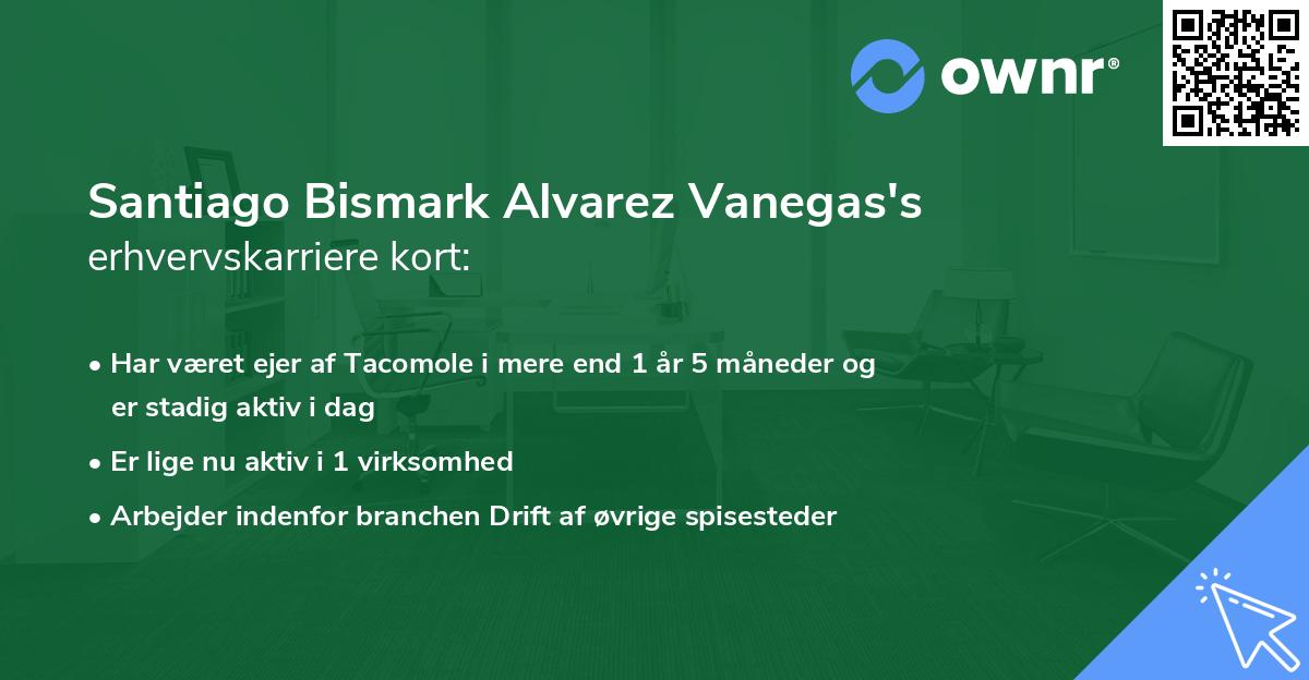 Santiago Bismark Alvarez Vanegas's erhvervskarriere kort